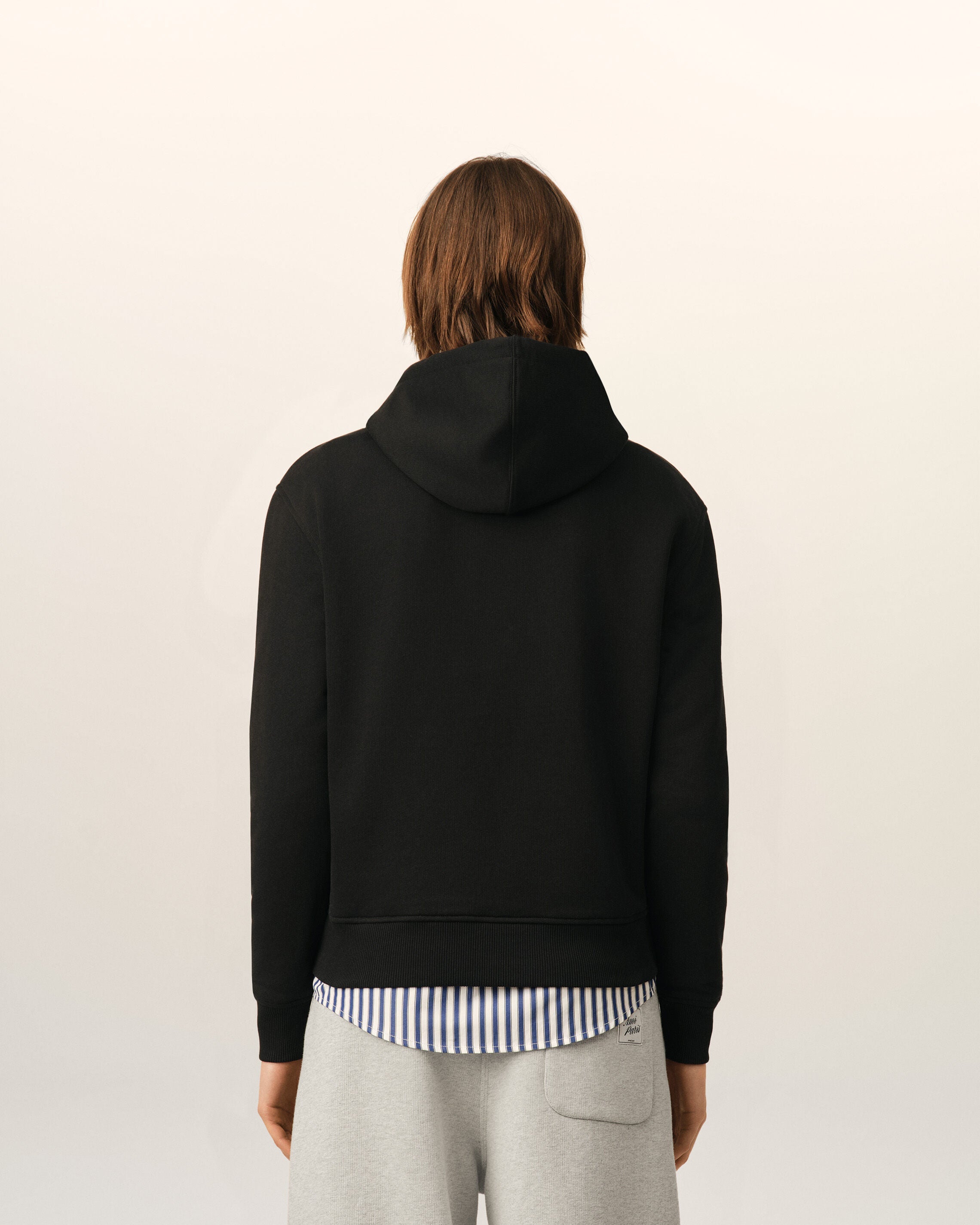 Ami Paris Ami de Coeur Unisex Cotton Hoodie Black
